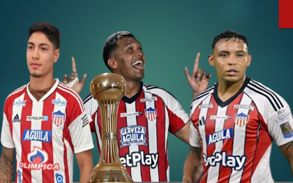 Plantilla de Junior de Barranquilla 2026 celebrando el bicampeonato en 2026.