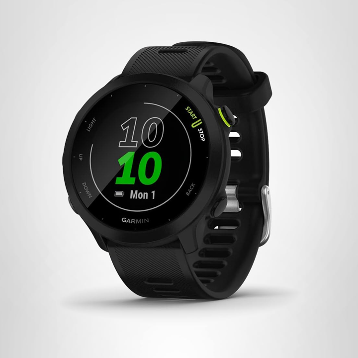 Garmin Forerunner 55, reloj para correr con GPS con entrenamientos diarios sugeridos, hasta 2 semanas de duración de la batería, color negro